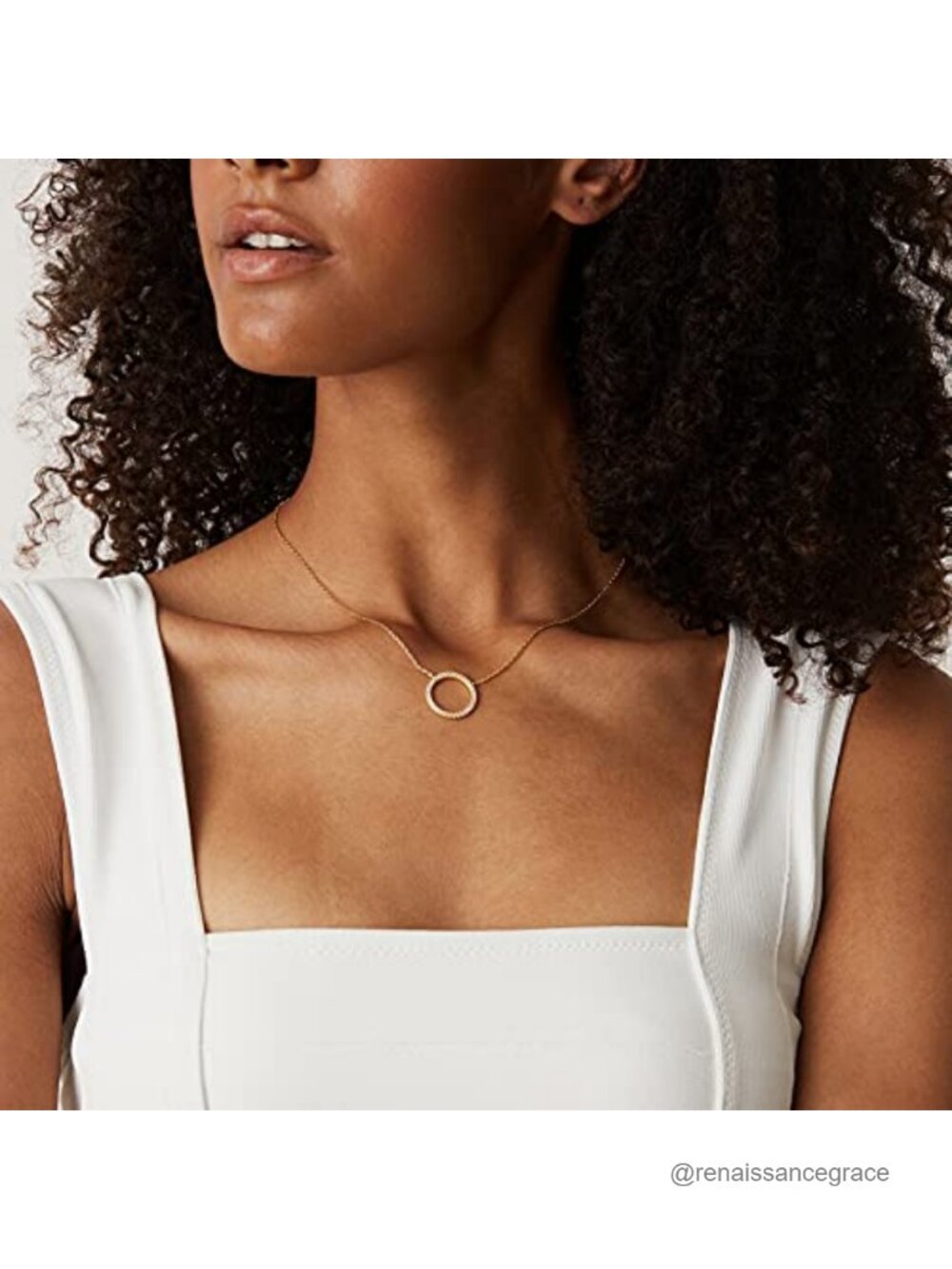PAVOI 14K Gold Plated Bezel CZ Pendant Choker Necklace Women Halo